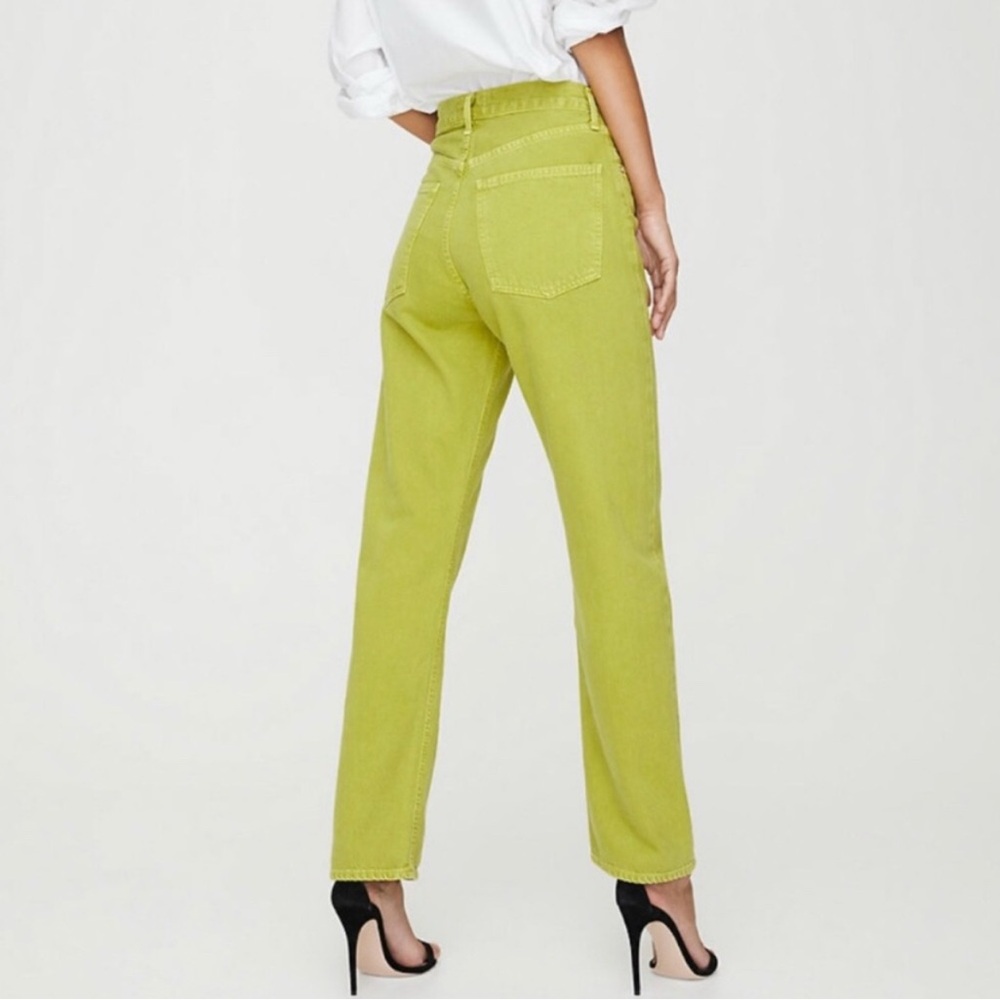 Agolde 90s Jeans Matcha Green Loose Fit Button Fly Straight Leg High Rise Sz 28 - Picture 16 of 16